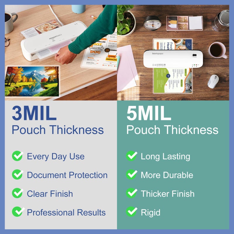 Paprma 3 Mil Thermal Laminating Sheets 30 Packs, 9    X 11.5    Clear Laminating Pouches Holds 8.5 X 11 Inch Sheet, Letter Size Lamination Paper For Laminator - Rounded Corner - Image 4